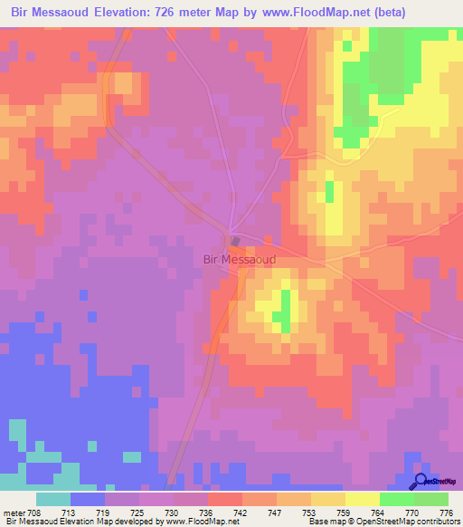 Bir Messaoud,Algeria Elevation Map