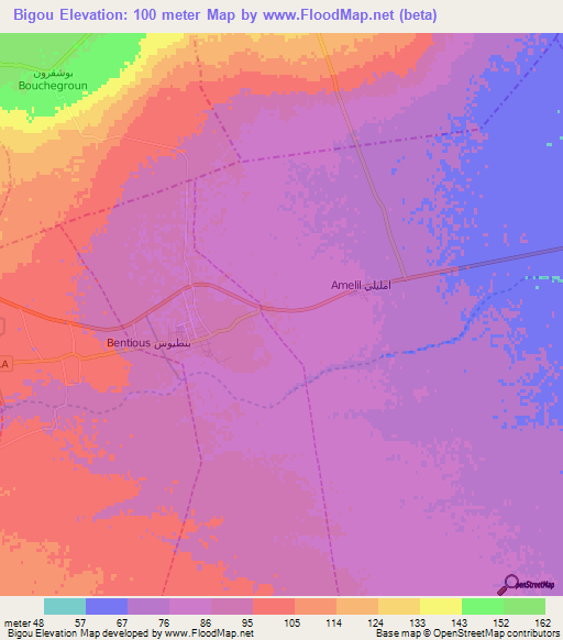 Bigou,Algeria Elevation Map