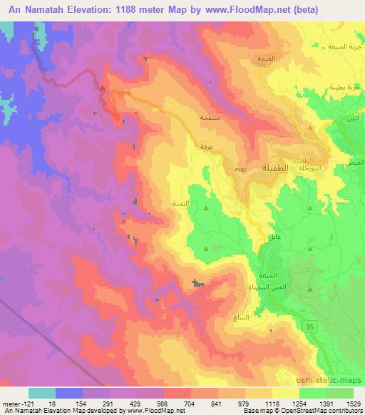 An Namatah,Jordan Elevation Map