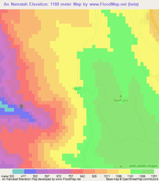 An Namatah,Jordan Elevation Map