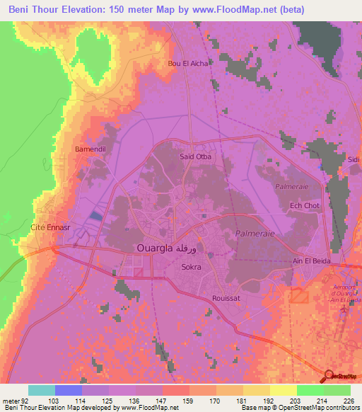 Beni Thour,Algeria Elevation Map