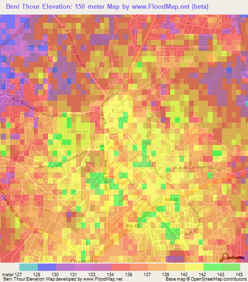Beni Thour,Algeria Elevation Map