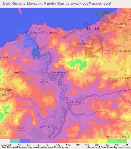 Beni Rhanane,Algeria Elevation Map