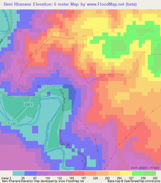 Beni Rhanane,Algeria Elevation Map