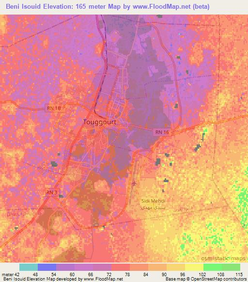 Beni Isouid,Algeria Elevation Map