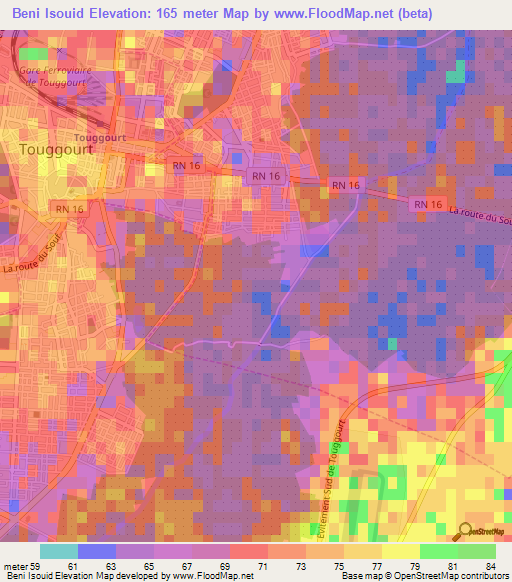 Beni Isouid,Algeria Elevation Map