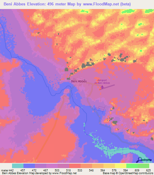 Beni Abbes,Algeria Elevation Map