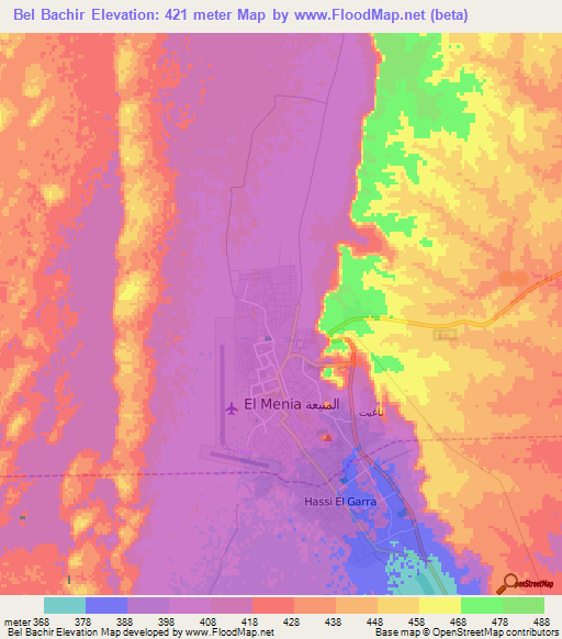 Bel Bachir,Algeria Elevation Map
