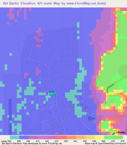 Bel Bachir,Algeria Elevation Map