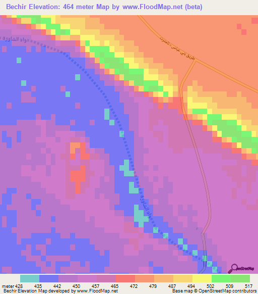 Bechir,Algeria Elevation Map