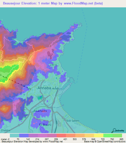 Beausejour,Algeria Elevation Map