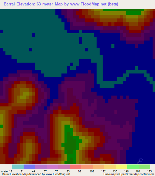 Barral,Algeria Elevation Map