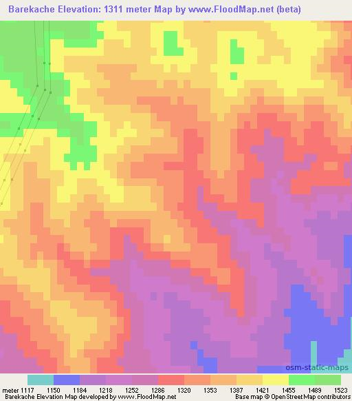 Barekache,Algeria Elevation Map