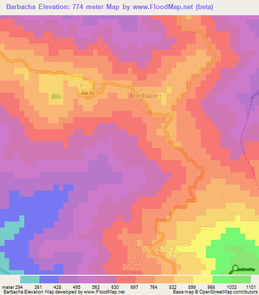 Barbacha,Algeria Elevation Map