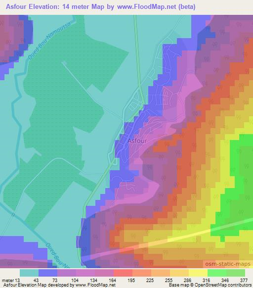 Asfour,Algeria Elevation Map