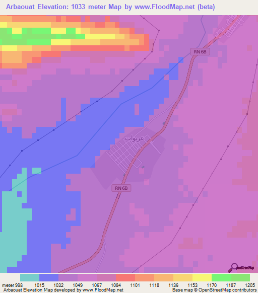 Arbaouat,Algeria Elevation Map