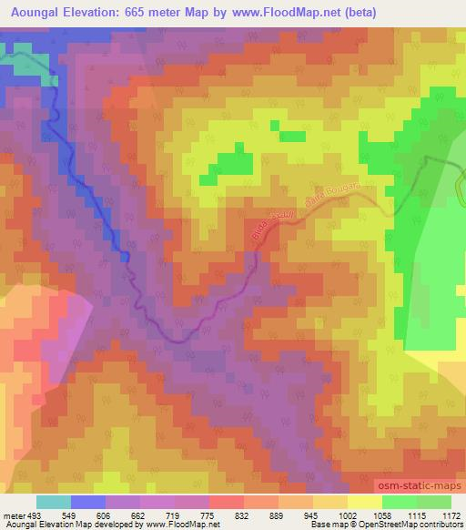 Aoungal,Algeria Elevation Map