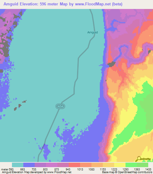 Amguid,Algeria Elevation Map
