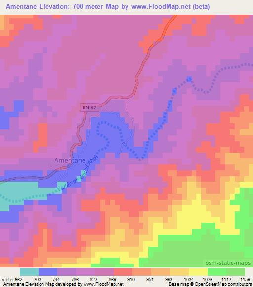 Amentane,Algeria Elevation Map
