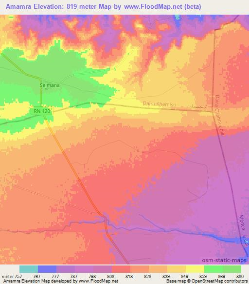 Amamra,Algeria Elevation Map