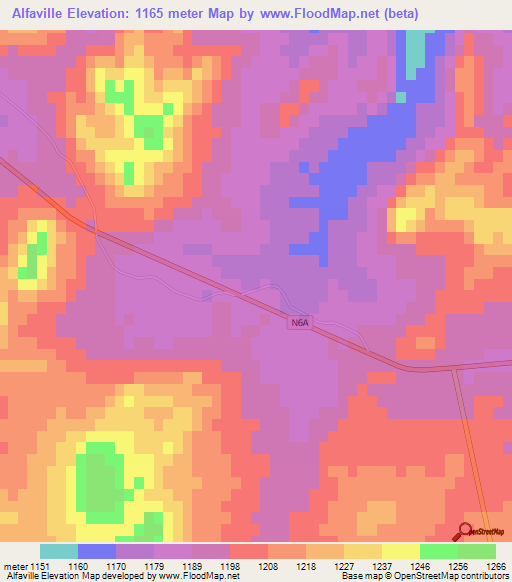 Alfaville,Algeria Elevation Map