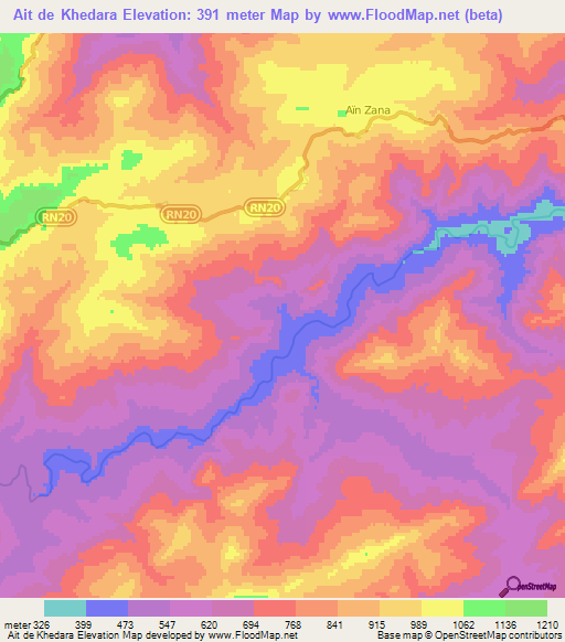 Ait de Khedara,Algeria Elevation Map