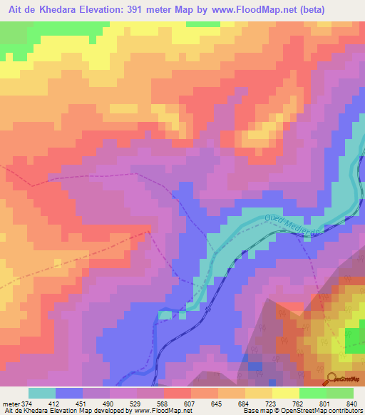 Ait de Khedara,Algeria Elevation Map