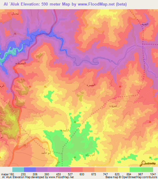 Al `Aluk,Jordan Elevation Map