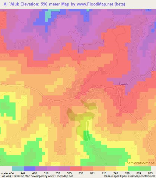 Al `Aluk,Jordan Elevation Map