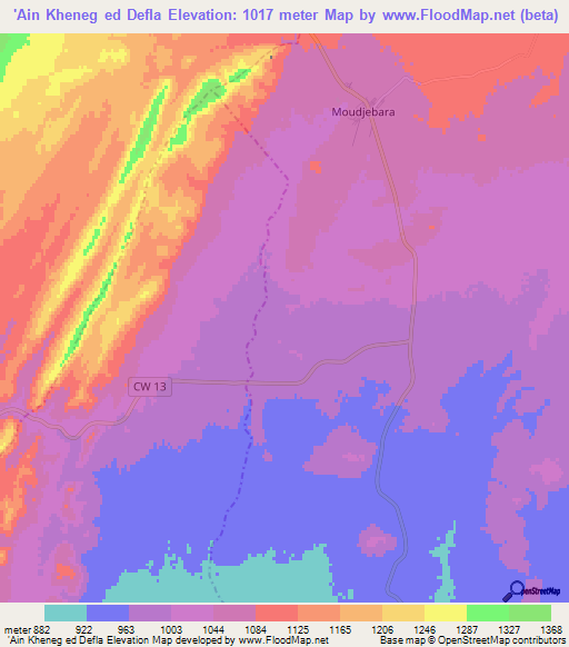 'Ain Kheneg ed Defla,Algeria Elevation Map