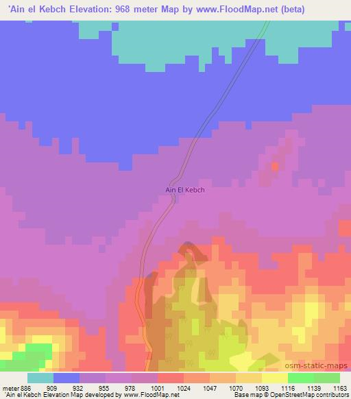 'Ain el Kebch,Algeria Elevation Map