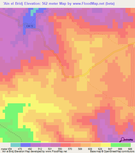 'Ain el Bridj,Algeria Elevation Map