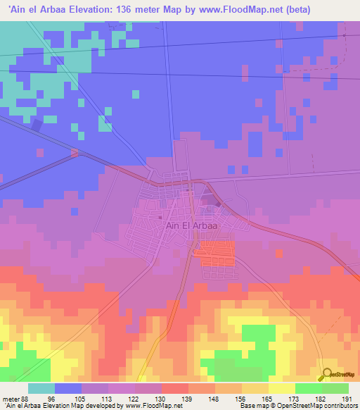 'Ain el Arbaa,Algeria Elevation Map