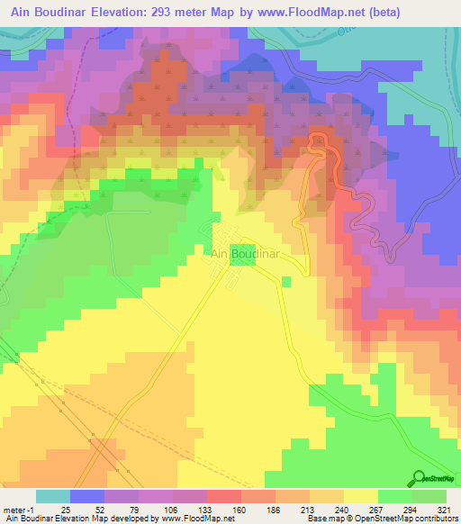 Ain Boudinar,Algeria Elevation Map