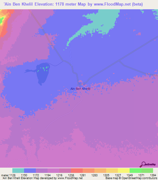 'Ain Ben Khelil,Algeria Elevation Map