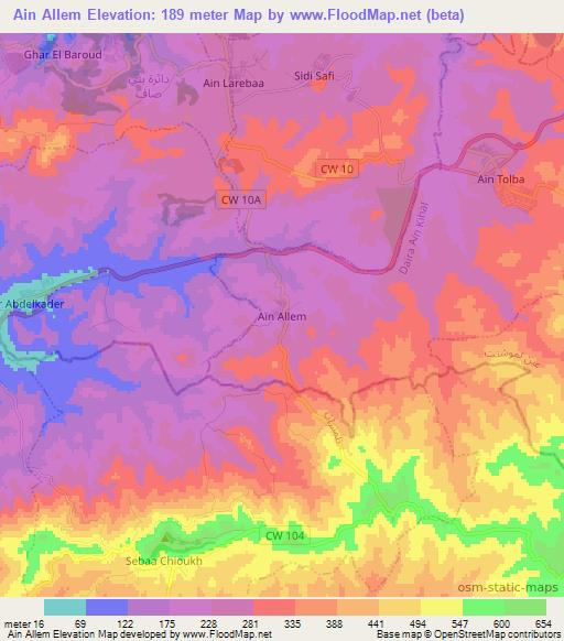 Ain Allem,Algeria Elevation Map