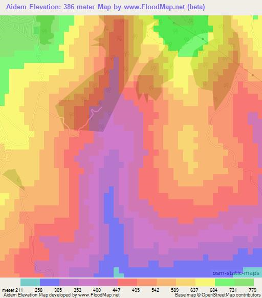 Aidem,Algeria Elevation Map