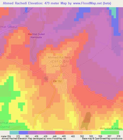 Ahmed Rachedi,Algeria Elevation Map