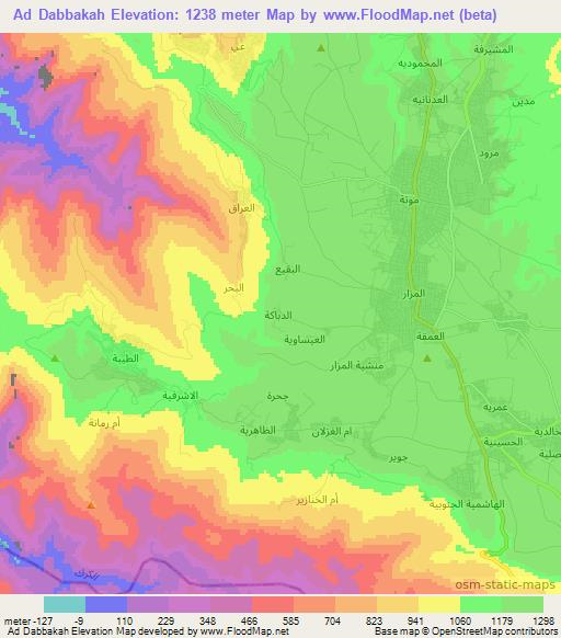 Ad Dabbakah,Jordan Elevation Map
