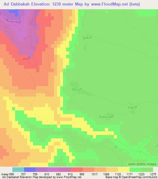 Ad Dabbakah,Jordan Elevation Map