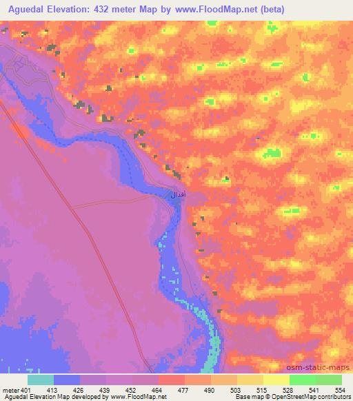 Aguedal,Algeria Elevation Map