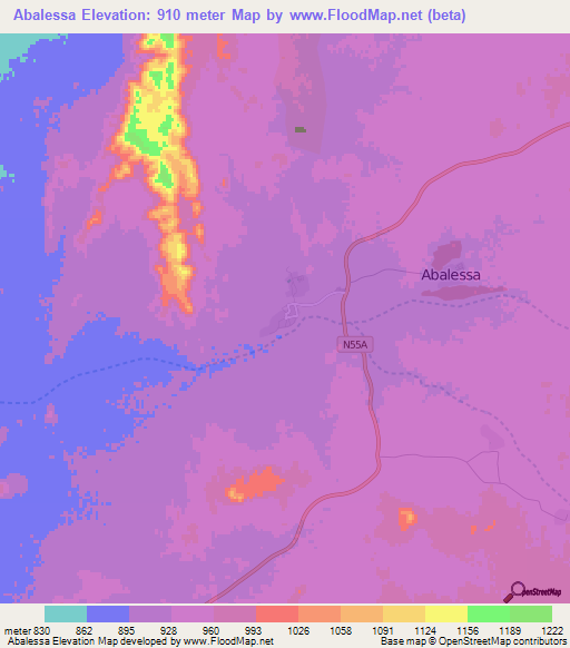 Abalessa,Algeria Elevation Map