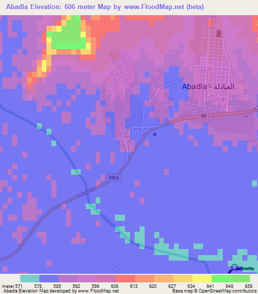 Abadla,Algeria Elevation Map