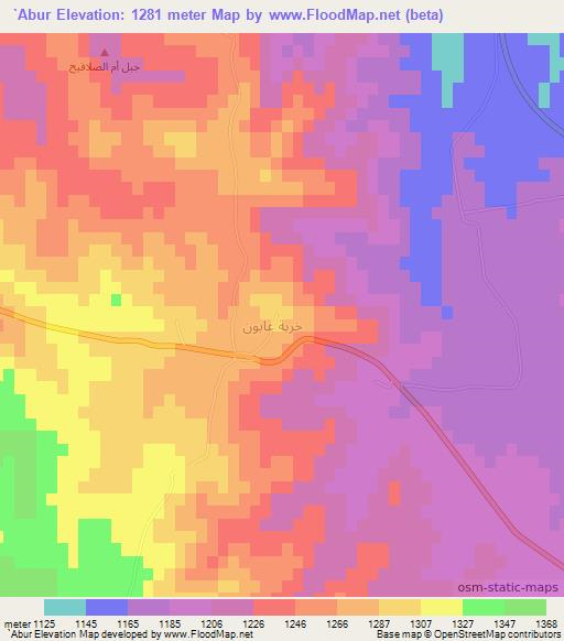 `Abur,Jordan Elevation Map