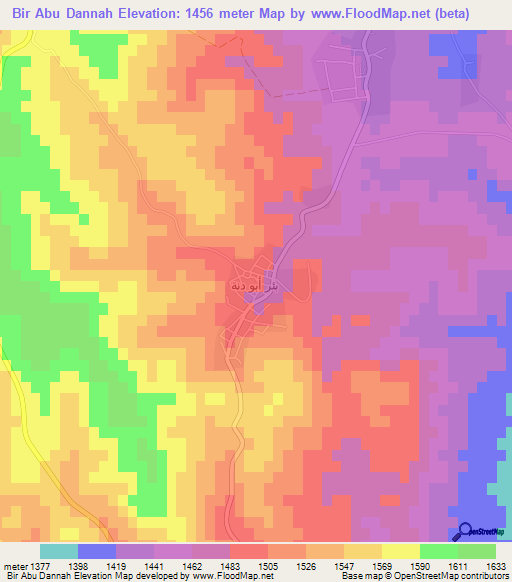 Bir Abu Dannah,Jordan Elevation Map