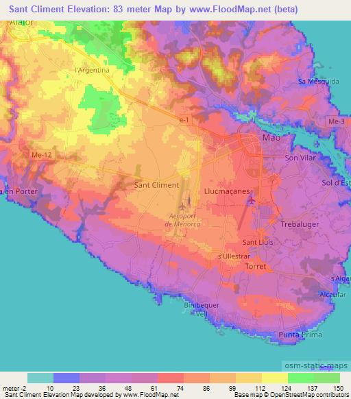 Sant Climent,Spain Elevation Map