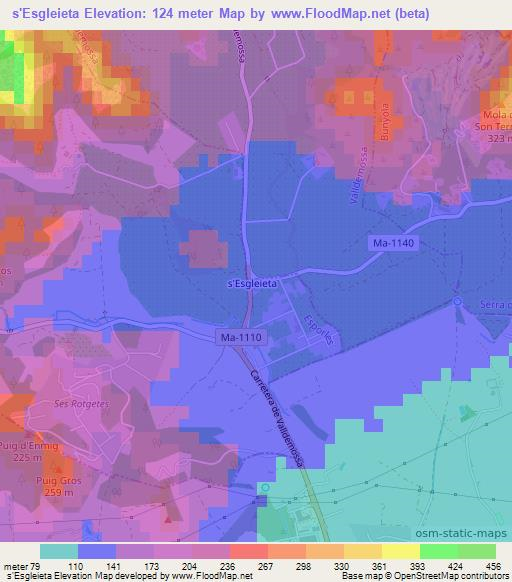 s'Esgleieta,Spain Elevation Map