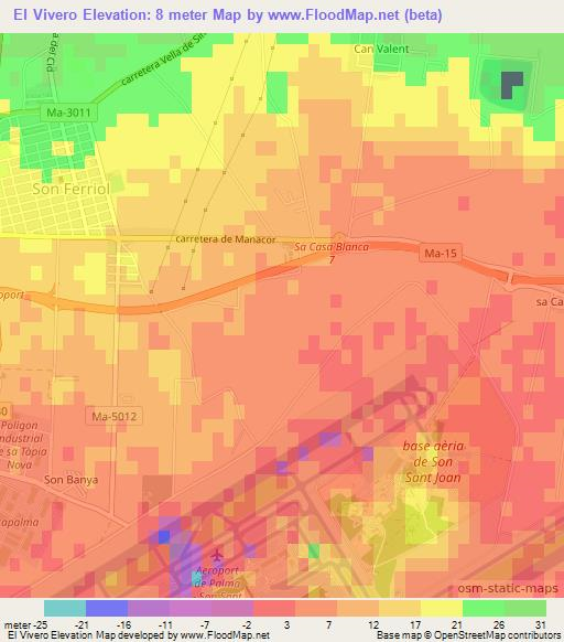 El Vivero,Spain Elevation Map