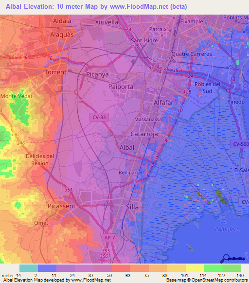 Albal,Spain Elevation Map