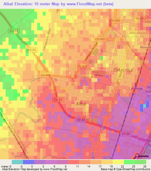 Albal,Spain Elevation Map